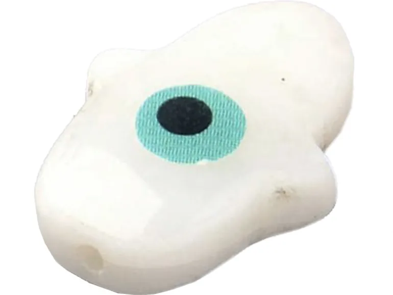 Perle Khamsa en nacre - 15 x 12 mm