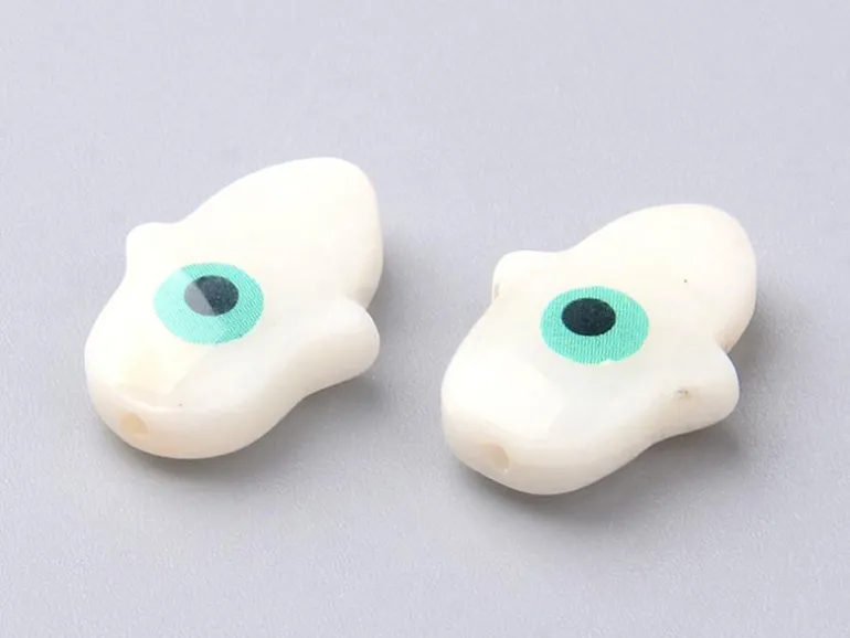 Perle Khamsa en nacre - 15 x 12 mm