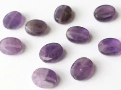 Perle naturelle à facettes ovale - Amethyste - 10 x 8 mm