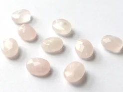 Perle naturelle à facettes ovale - Quartz rose - 10 x 8 mm