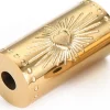 Perle talisman - Colonne avec cœur - Doré à l'or fin 14 K - 12 mm