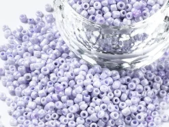 Perles de rocailles en tube - Lilas poudré - 2 mm