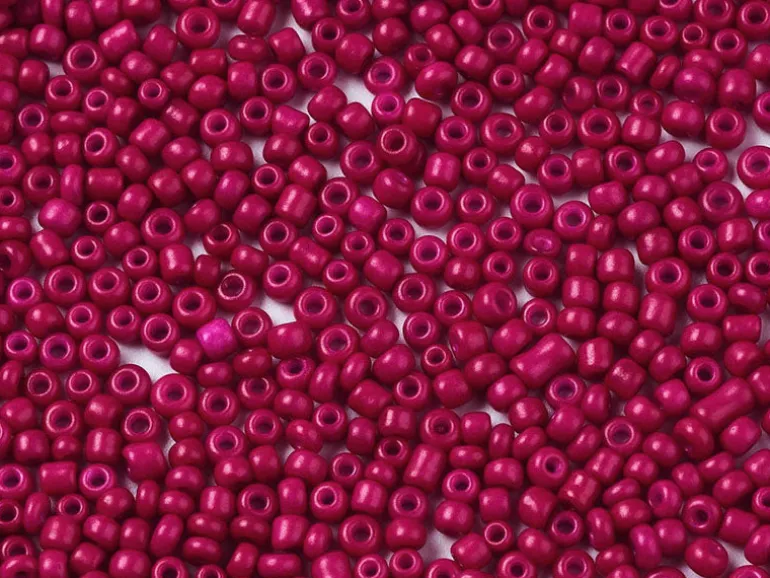 Perles de rocailles en tube - Framboise Mat - 2 mm