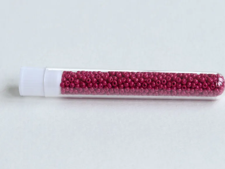 Perles de rocailles en tube - Framboise Mat - 2 mm