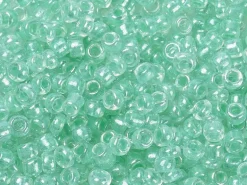 Perles de rocailles en tube - Lustre vert - 2 mm