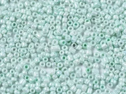 Perles de rocailles en tube - Vert d'eau clair - 2 mm