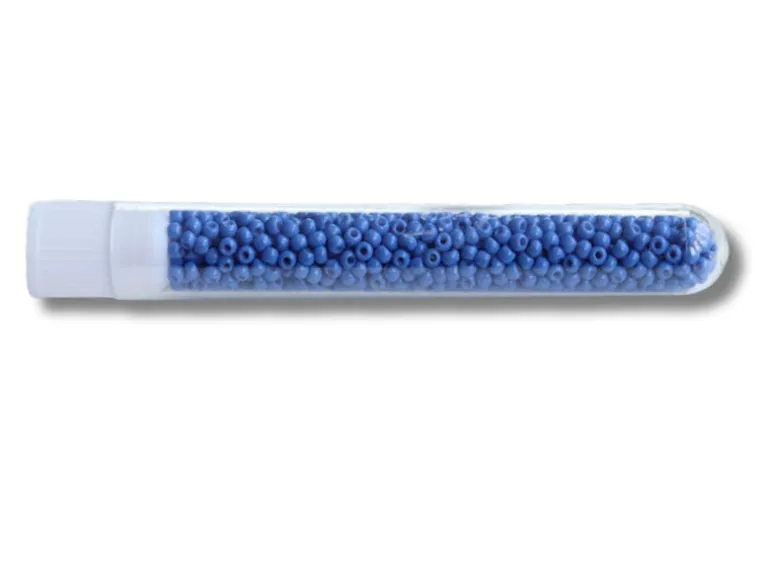 Perles de rocailles en tube - Bleuet - 2 mm