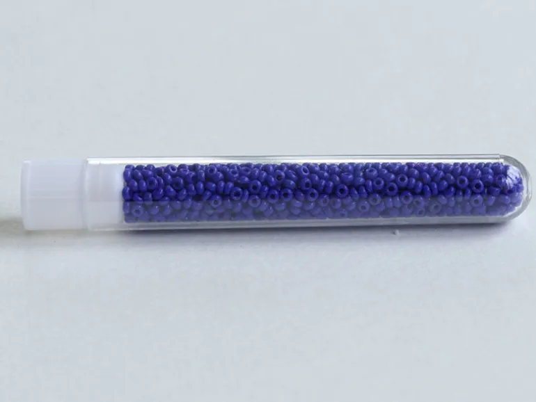 Perles de rocailles en tube - Cobalt - 2 mm