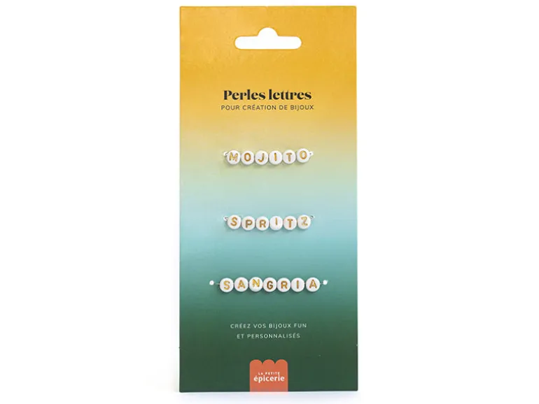Perles lettres 3 mots pour bracelet à personnaliser - Sangria, Mojito et Spritz