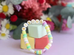 Perles lettres "Bisous" pour bracelet à personnaliser