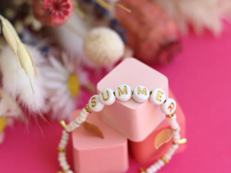 Perles lettres "Summer" pour bracelet à personnaliser