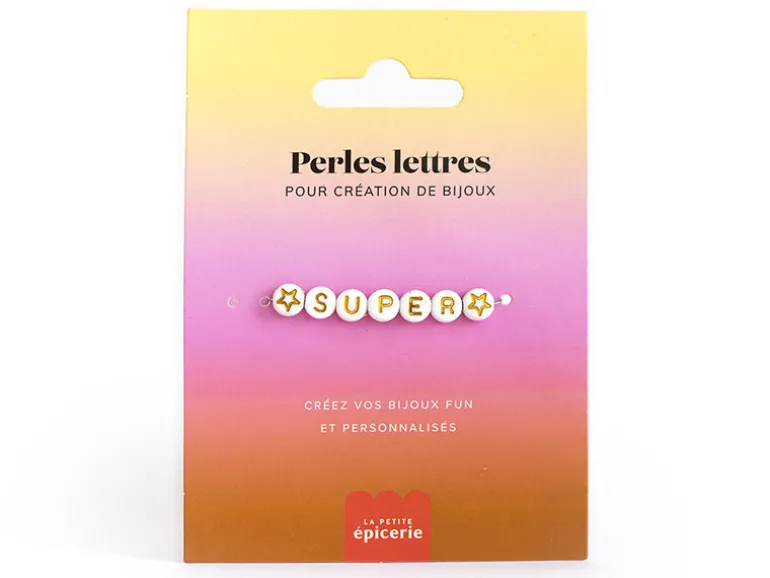 Perles lettres "Super" pour bracelet à personnaliser