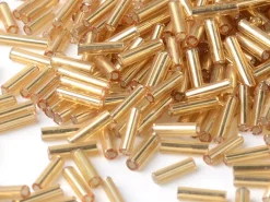 Perles tubes bugles - Doré - 6 mm - 10 g
