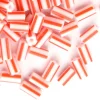 Perles tubes bugles - Rayures rouges - 8 mm - 10 g