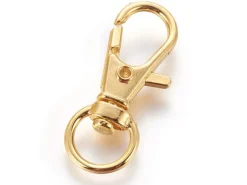 Petit fermoir mousqueton pour bijoux de téléphone 30 x 11 mm - couleur or