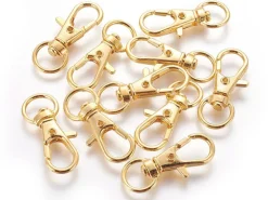 Petit fermoir mousqueton pour bijoux de téléphone 30 x 11 mm - couleur or