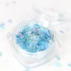 Petit pot de paillettes holographiques et irrégulières - bleu