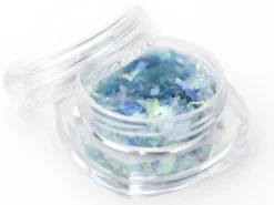 Petit pot de paillettes holographiques et irrégulières - bleu