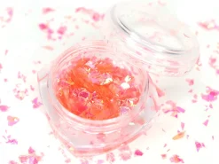 Petit pot de paillettes holographiques et irrégulières - orange corail