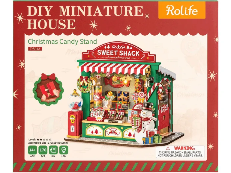 Pièce miniature - Stand de bonbons de Noël (Christmas Candy Stand) - Rolife