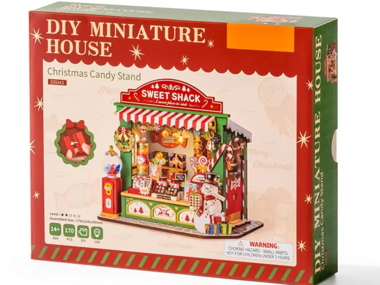 Pièce miniature - Stand de bonbons de Noël (Christmas Candy Stand) - Rolife