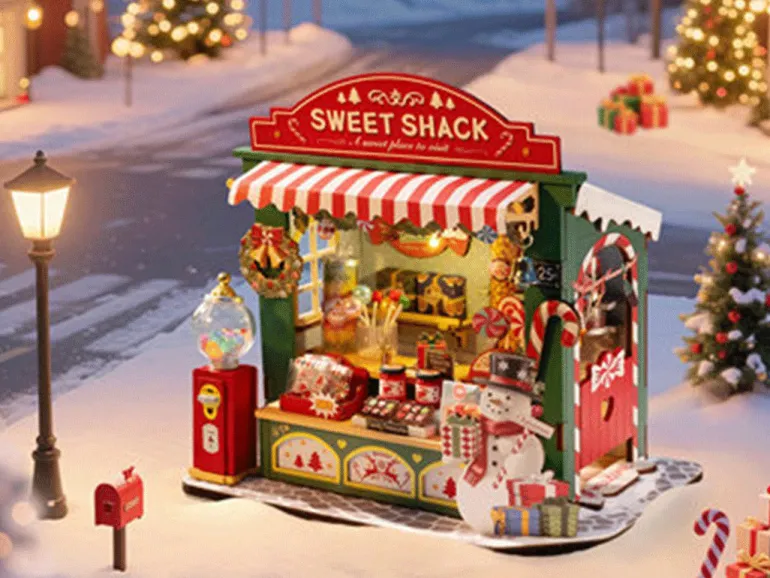 Pièce miniature - Stand de bonbons de Noël (Christmas Candy Stand) - Rolife