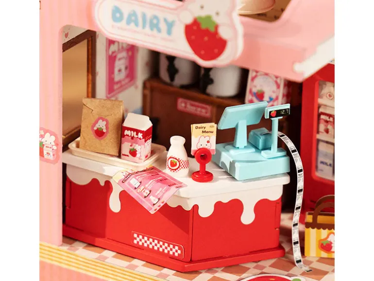 Pièce miniature Milk Box à la fraise DIY - Rolife