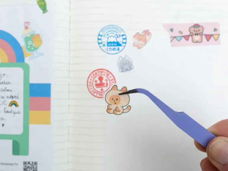 Pince fine spéciale stickers - mauve