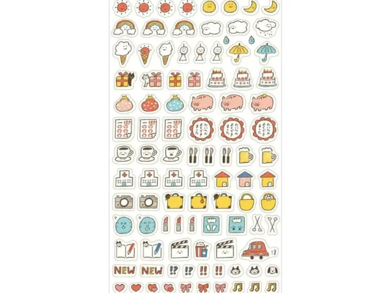 Planche de 97 stickers planner - Icônes du quotidien