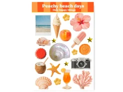 Planches d'autocollants - Jours de plage Peachy A6