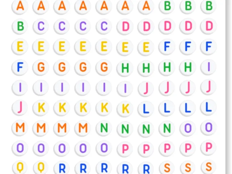 Planches d'autocollants - Lettres Alphabet - Only Happy Things