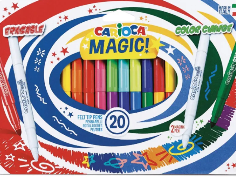 Pochette de 20 feutres à l'encre magique et effaçable - Carioca Magic Erasable & Color Change