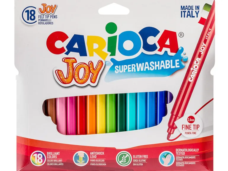 Pochette de 18 feutres ultra lavables - Carioca Joy