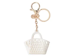 Porte-clef sac de plage rétro Blanc - Sun Jellies