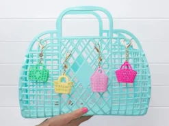 Porte-clef sac de plage rétro Vert d'eau - Sun Jellies