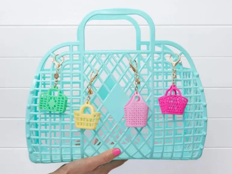 Porte-clef sac de plage rétro Rose Bubblegum - Sun Jellies