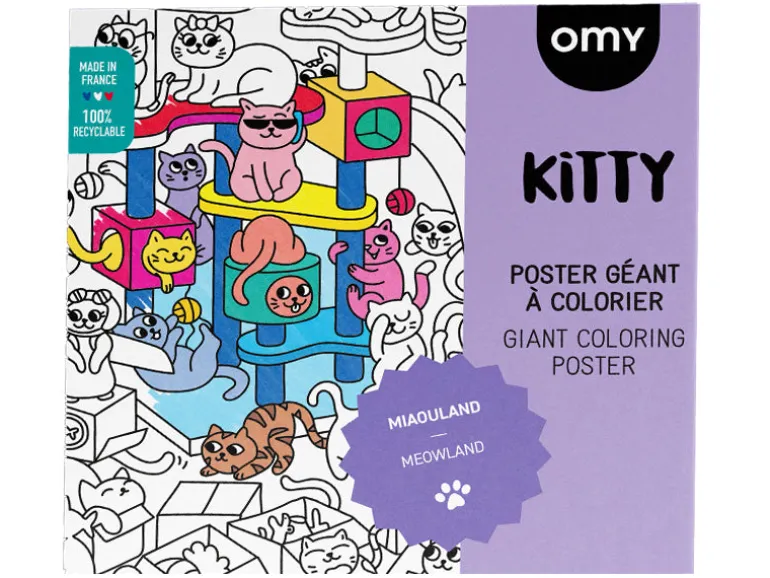 Poster à colorier - Kitty : le poster géant pour enfant