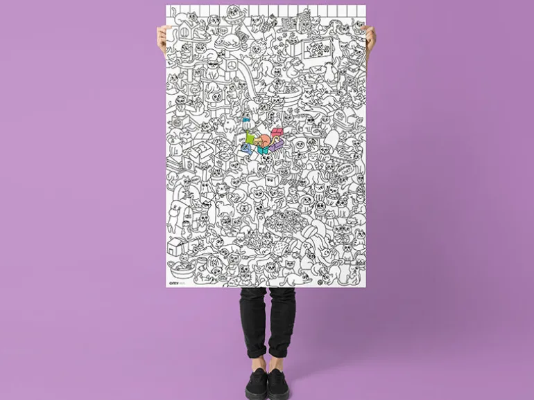 Poster à colorier - Kitty : le poster géant pour enfant