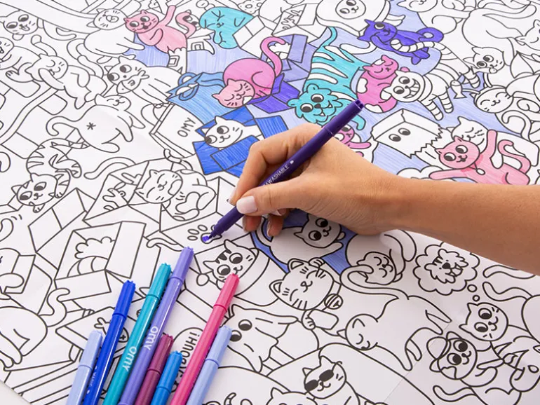 Poster à colorier - Kitty : le poster géant pour enfant