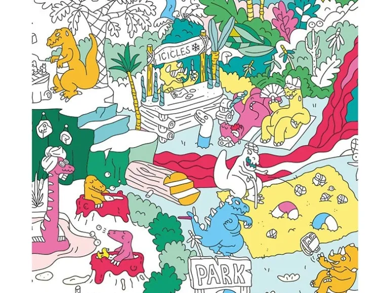 Poster géant à colorier - Dinos - OMY