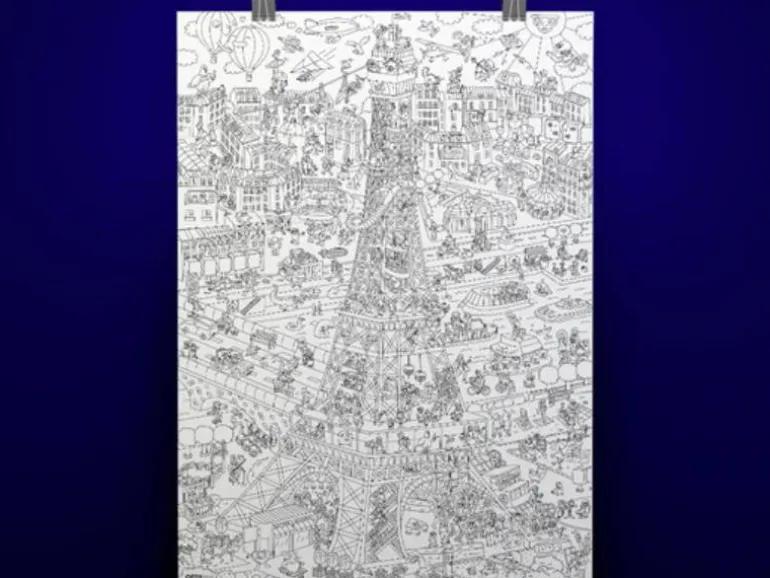 Poster géant à colorier - Tour Eiffel