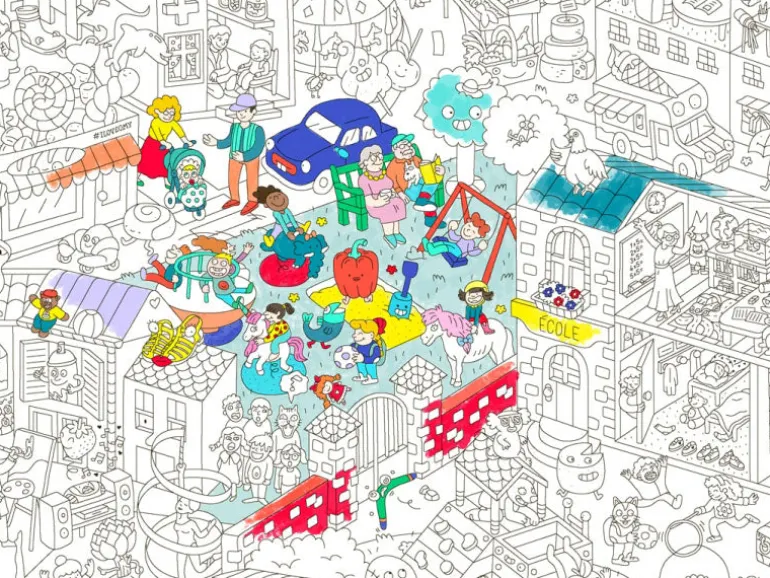 Poster géant en papier à colorier - KIDS LIFE - OMY