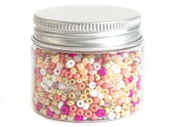 Pot de 60 grammes de perles de rocailles 3mm - nuances orangées