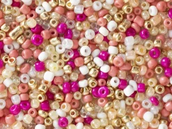 Pot de 60 grammes de perles de rocailles 3mm - nuances orangées