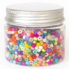 Pot de 60 grammes de perles de rocailles 3mm - multicolores
