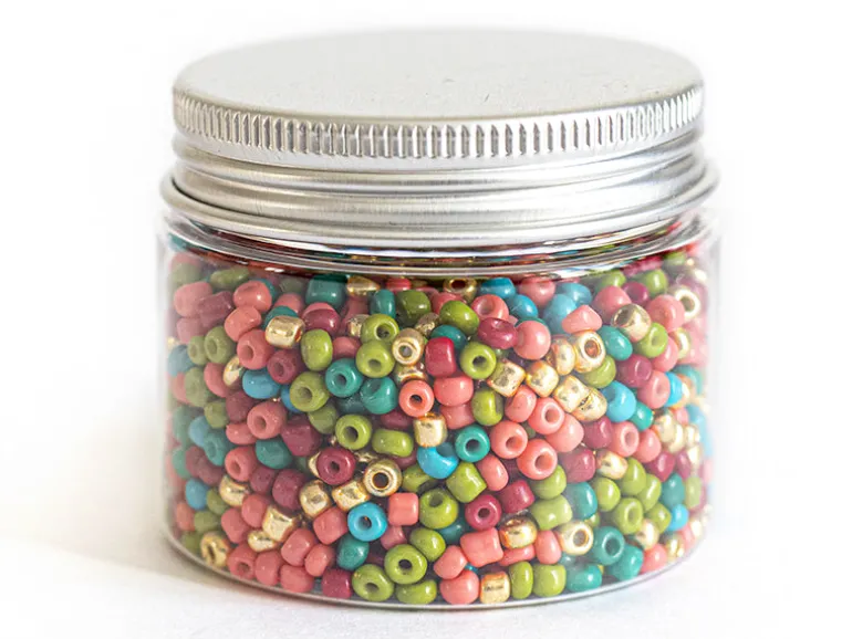 Pot de 60 grammes de perles de rocailles 3mm - mélange Dakar