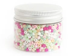 Pot de 60 grammes de perles de rocailles 3mm - nuances printanières
