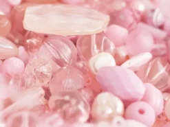Pot de perles en plastique - nuances de rose