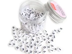 Pot perles lettres – Blanc et noir