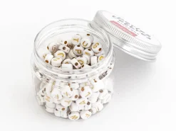 Pot perles lettres – Blanches